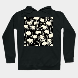 Black and White Aloha Palm Trees Hoodie